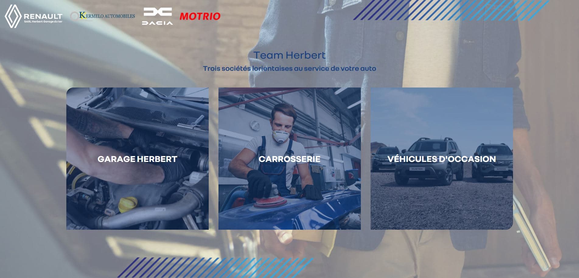 Capture d'écran du site Garage du ter