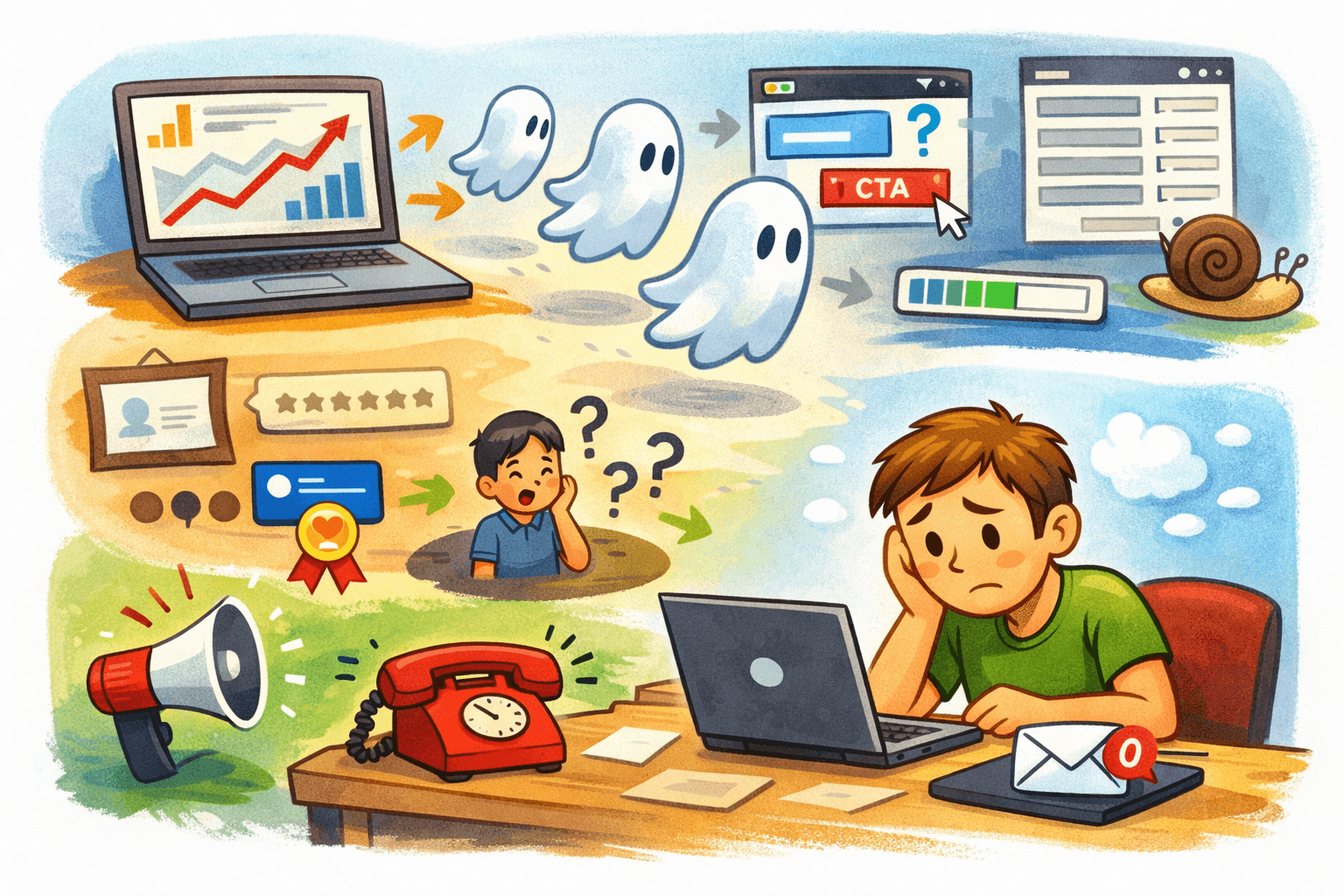 Site web sans contacts : les 5 erreurs qui tuent votre conversion