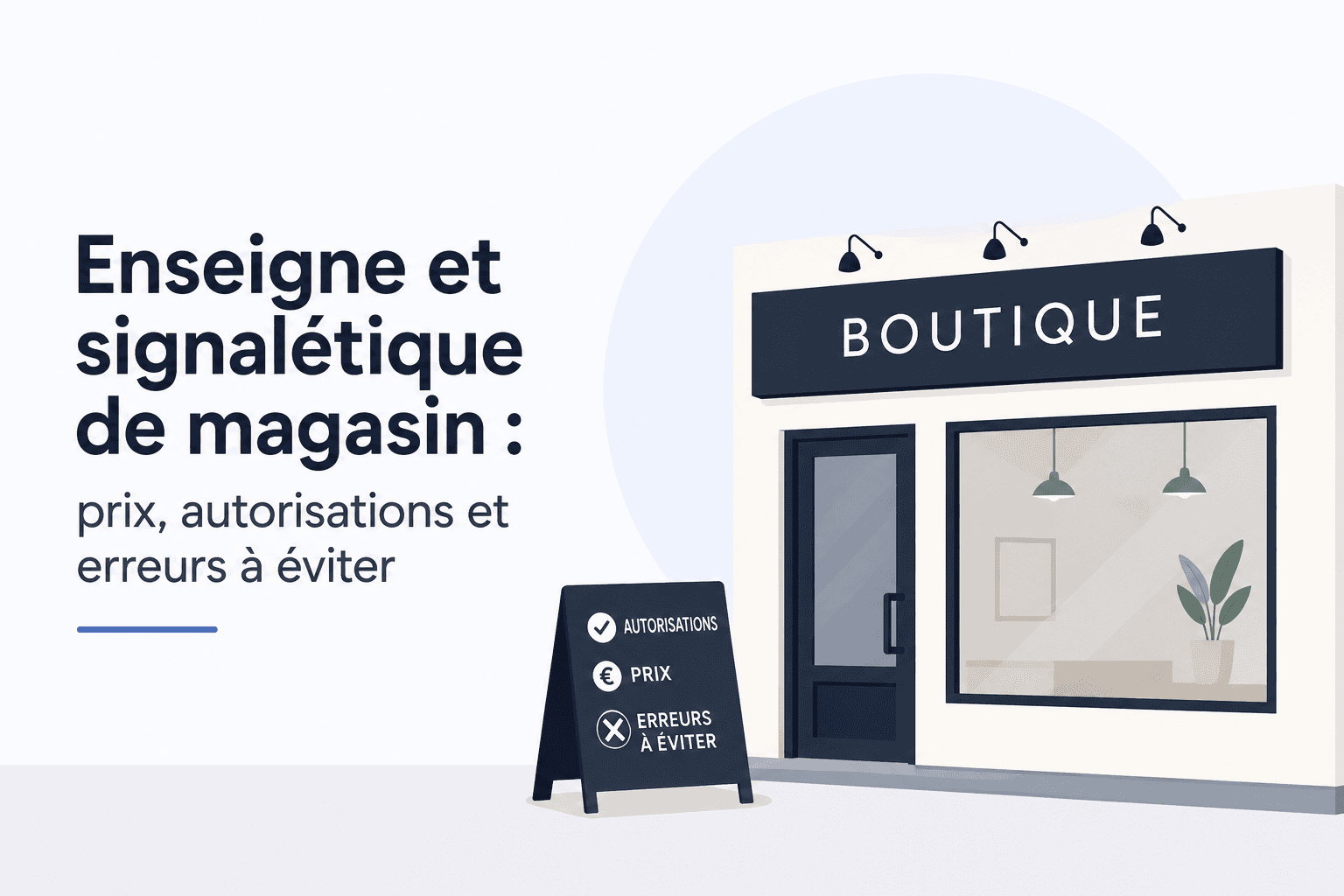 Enseigne et signalétique de magasin prix, autorisations et erreurs à éviter