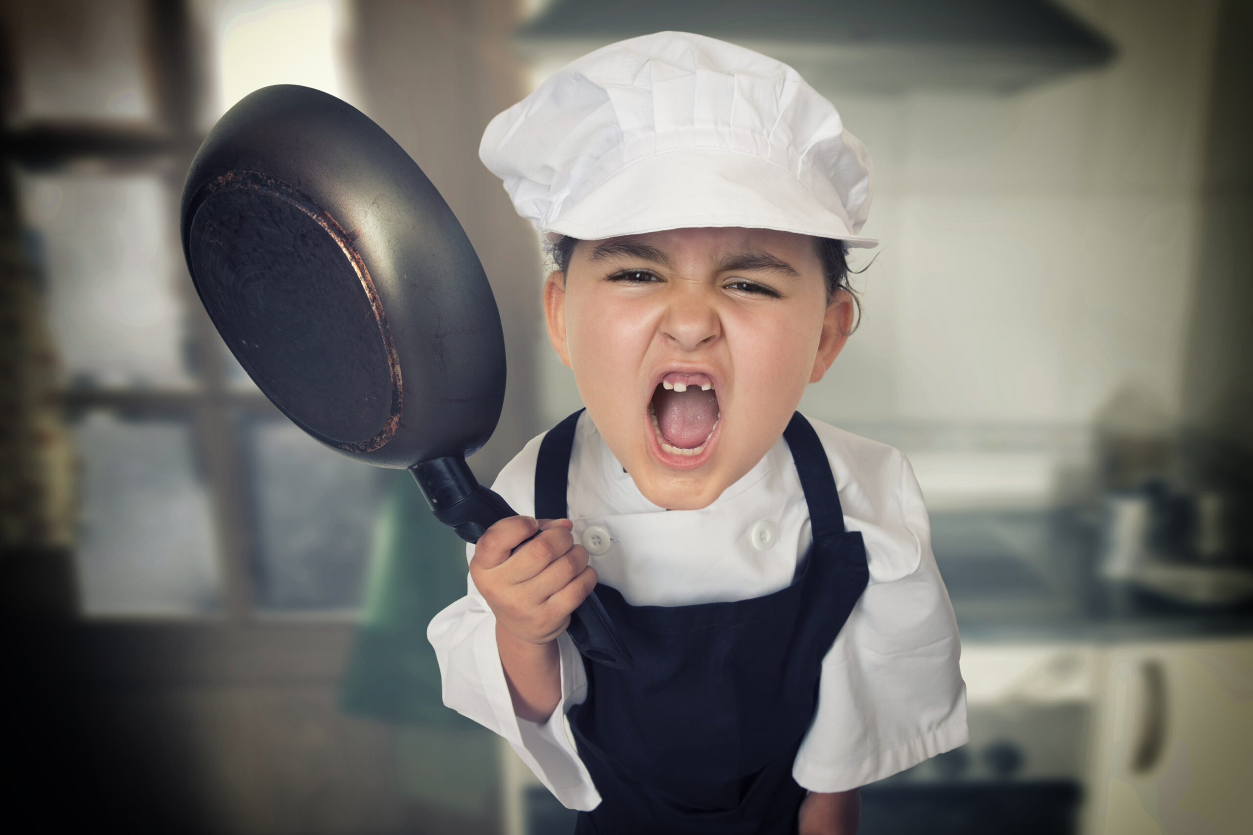 Angry girl chef